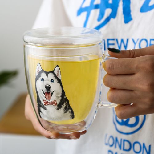 哈士奇咖啡杯家用電器,哈士奇寵物咖啡